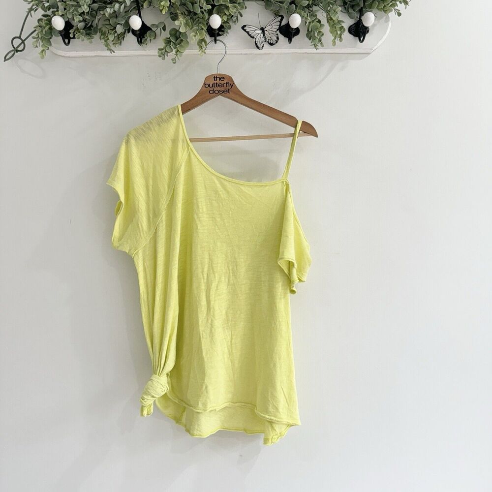 Free People One Shoulder Neon Boxy T Shirt Medium